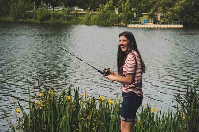 Girl Bass Fishing in Missouri